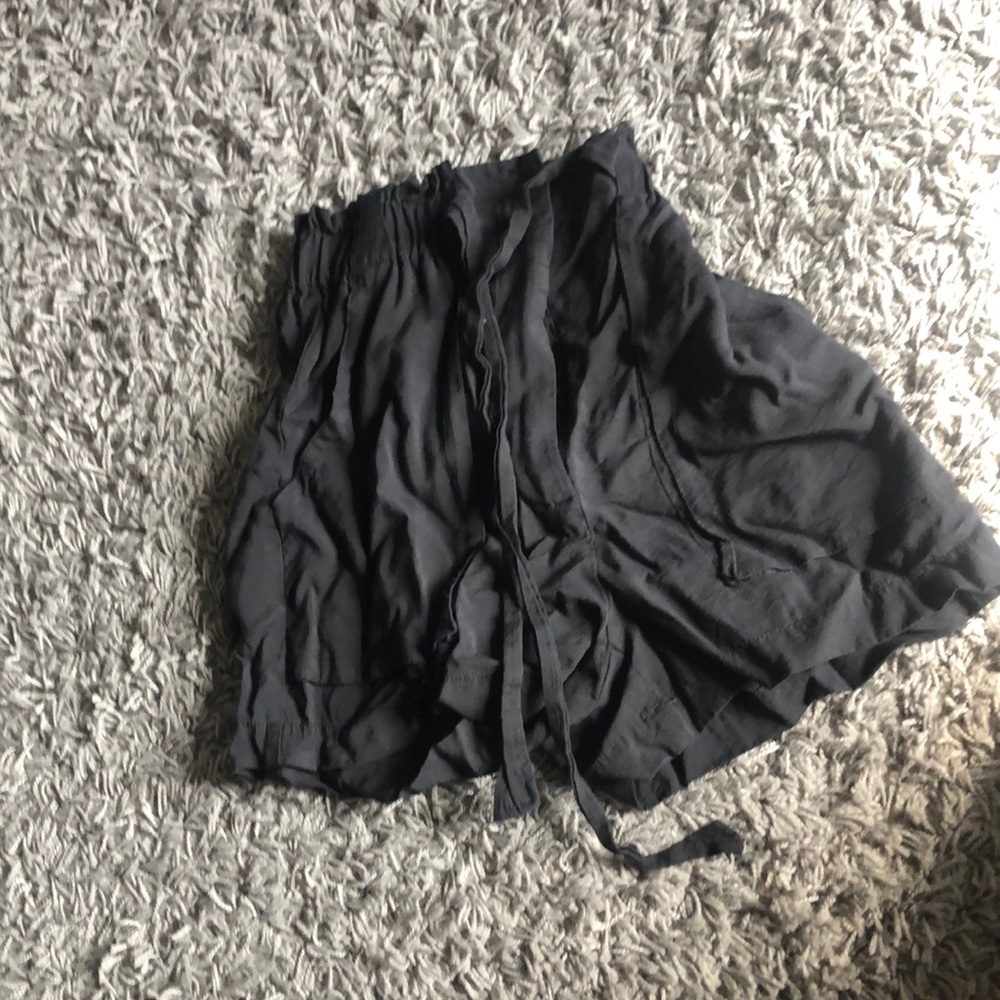 Black paper bag shorts